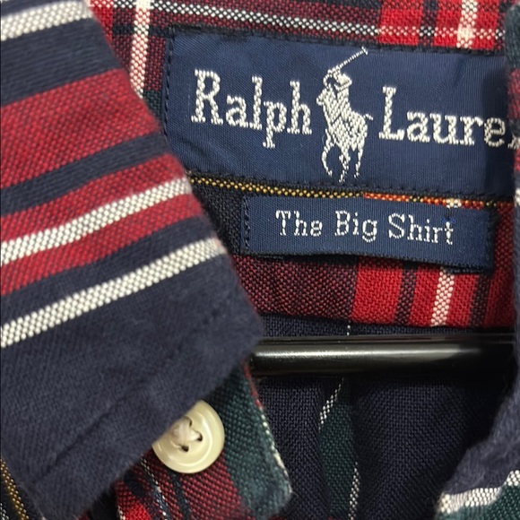 Navy and Red Plaid Men's Shirt - Picture 3 of 5